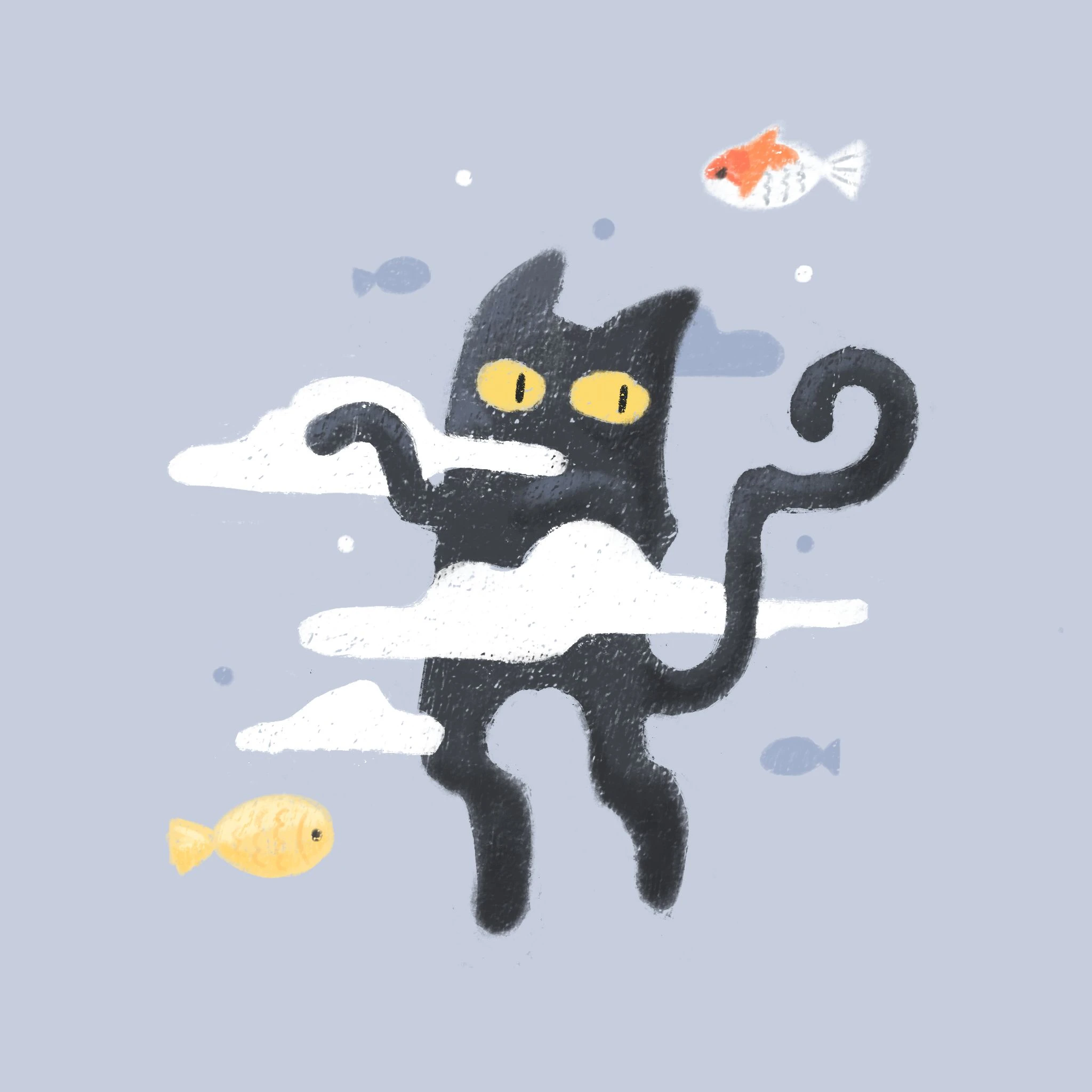 Illustration of a black cat